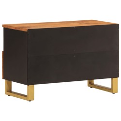 Meuble TV marron et noir 70x33,5x46 cm bois massif de manguier 583084583084