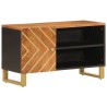 Meuble TV marron et noir 80x31,5x46 cm bois massif de manguier 583090583090