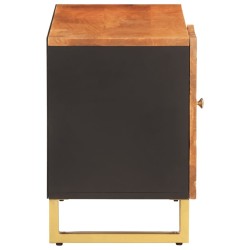 Meuble TV marron et noir 80x31,5x46 cm bois massif de manguier 583090583090