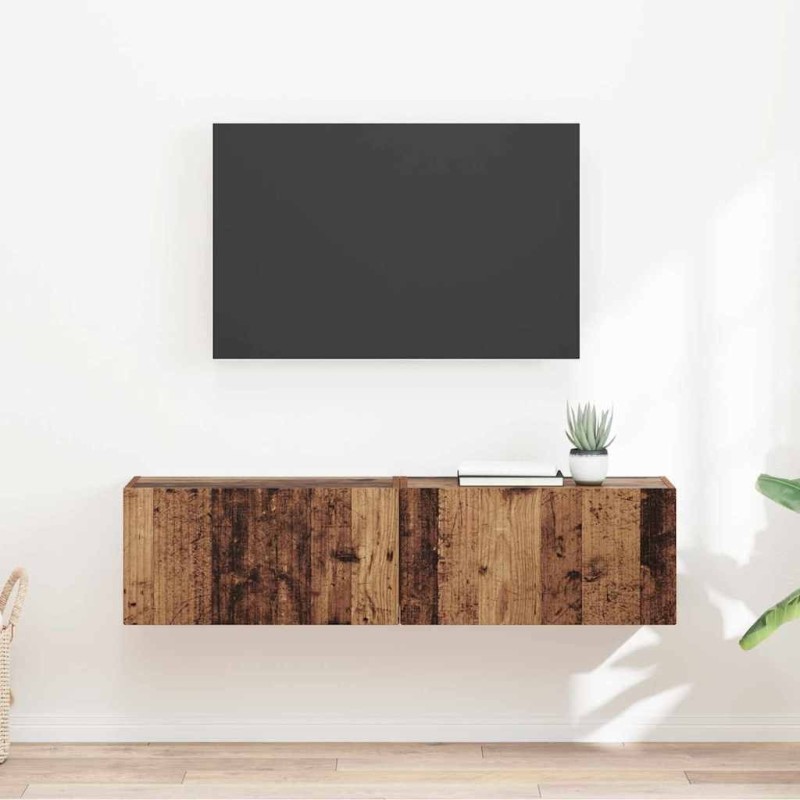 Meuble TV mural 2 pcs Bois Ancien 60 x 31 x 29,5 cm 583093583093