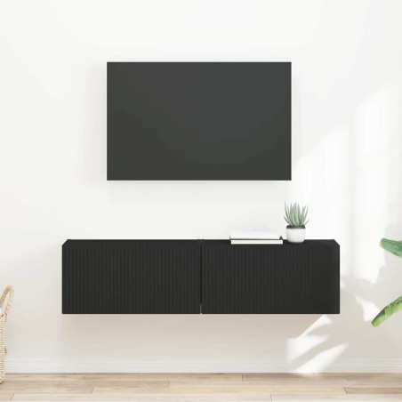 Meuble TV mural 2 pcs Noir 60 x 31 x 29,5 cm Bois d'ingénierie 583094583094