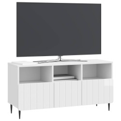 Meuble TV Blanc brillant 102 x 34,5 x 50 cm Bois d'ingénierie 583098583098
