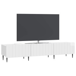 Meuble TV Blanc brillant 147 x 34,5 x 32 cm Bois d'ingénierie 583102583102