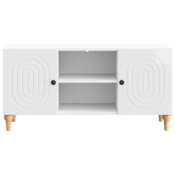 Meuble TV Blanc brillant 102 x 34,5 x 50 cm Bois d'ingénierie 583103583103