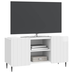Meuble TV Blanc brillant 102 x 34,5 x 52 cm Bois d'ingénierie 583104583104