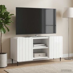 Meuble TV Blanc brillant 102 x 34,5 x 52 cm Bois d'ingénierie 583104583104