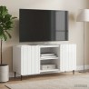 Meuble TV Blanc brillant 102 x 34,5 x 52 cm Bois d'ingénierie 583104583104