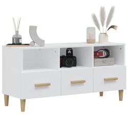Meuble TV Blanc brillant 102x36x50 cm Bois d'ingénierie 583106583106