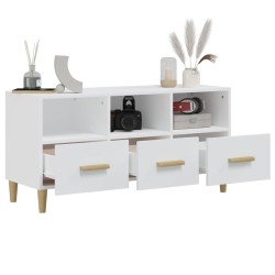 Meuble TV Blanc brillant 102x36x50 cm Bois d'ingénierie 583106583106