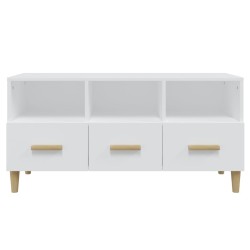 Meuble TV Blanc brillant 102x36x50 cm Bois d'ingénierie 583106583106