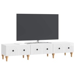 Meuble TV Blanc brillant 147 x 34,5 x 30 cm Bois d'ingénierie 583107583107