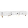 Meuble TV Blanc brillant 147 x 34,5 x 30 cm Bois d'ingénierie 583107583107