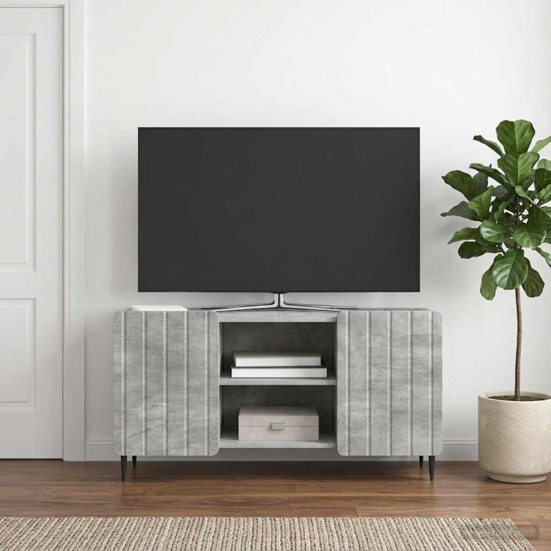 Meuble TV Gris béton 102 x 34,5 x 52 cm Bois d'ingénierie 583109583109