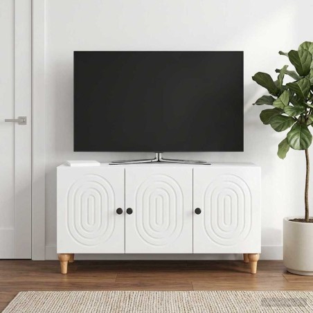 Meuble TV Blanc brillant 99 x 34,5 x 50 cm Bois d'ingénierie 583111583111