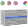 Meuble TV mural avec lumières LED sonoma gris 80x31x45 cm 583117583117