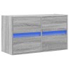 Meuble TV mural avec lumières LED sonoma gris 80x31x45 cm 583117583117