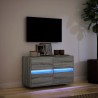 Meuble TV mural avec lumières LED sonoma gris 80x31x45 cm 583117583117