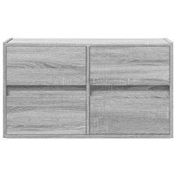 Meuble TV mural avec lumières LED sonoma gris 80x31x45 cm 583117583117