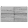 Meuble TV mural avec lumières LED sonoma gris 80x31x45 cm 583117583117