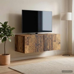 Meuble TV mural 98 x 31 cm Bois ancien Bois d'ingénierie 583118583118