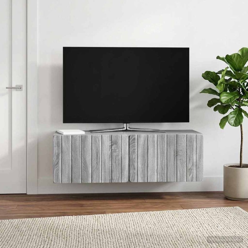 Meuble TV mural 98 x 31 x 30 cm Sonoma gris Bois d'ingénierie 583122583122