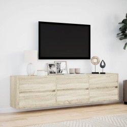 Meuble TV mural avec LED chêne sonoma 180x31x45 cm 583123583123