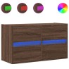 Meuble TV mural avec lumières LED chêne marron 80x31x45 cm 583124583124