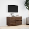 Meuble TV mural avec lumières LED chêne marron 80x31x45 cm 583124583124