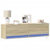 Meuble TV mural avec lumières LED chêne sonoma 140x31x38 cm 583125583125