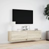 Meuble TV mural avec lumières LED chêne sonoma 140x31x38 cm 583125583125