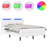 Cadre de lit avec matelas Blanc 140 x 190 cm Simili cuir 583129583129