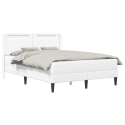 Cadre de lit avec matelas Blanc 140 x 190 cm Simili cuir 583129583129