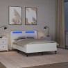 Cadre de lit avec matelas Blanc 140 x 190 cm Simili cuir 583129583129