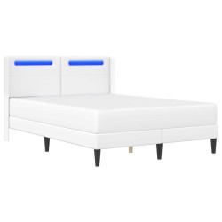 Cadre de lit avec matelas Blanc 140 x 190 cm Simili cuir 583129583129