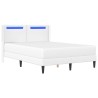 Cadre de lit avec matelas Blanc 140 x 190 cm Simili cuir 583129583129