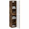 Cabinet de Salle de Bain Mural Chêne fumé 33 x 34,5 x 160 cm 583139583139