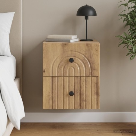 Cabinet de chevet mural Chêne artisanal 33 x 34,5 x 40 cm 583148583148