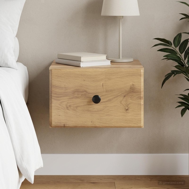 Cabinet de chevet mural Chêne artisanal 34,5 x 33 x 20 cm 583150583150
