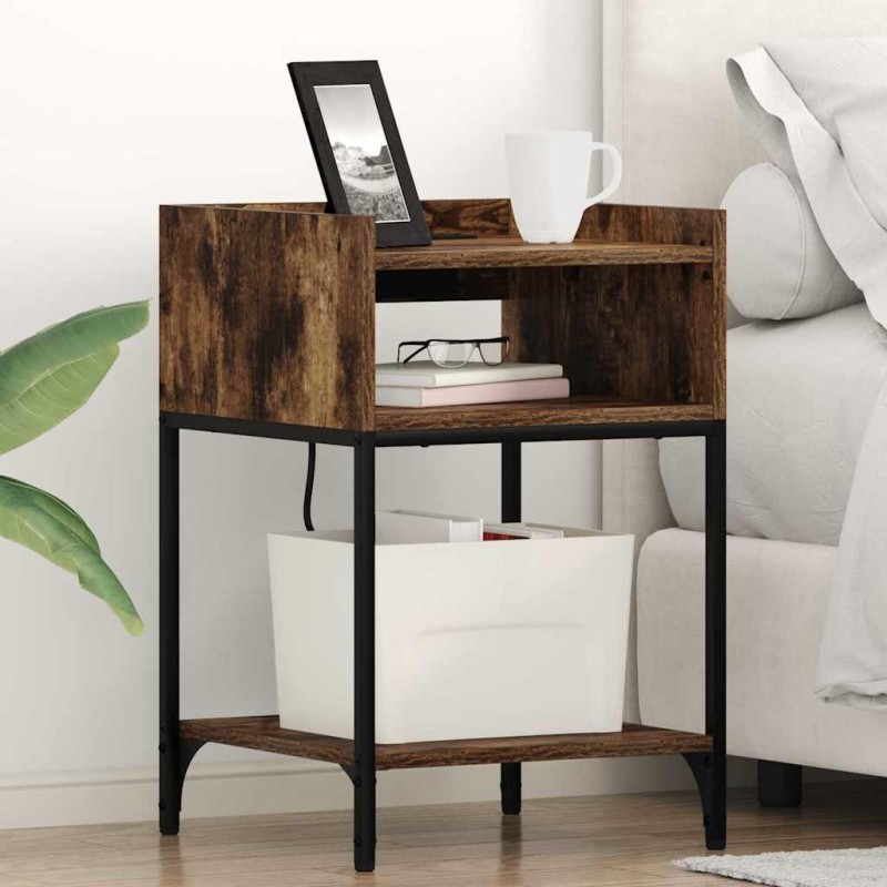 Cabinet de chevet Chêne fumé 40 x 40 x 61 cm Bois d'ingénierie 583151583151