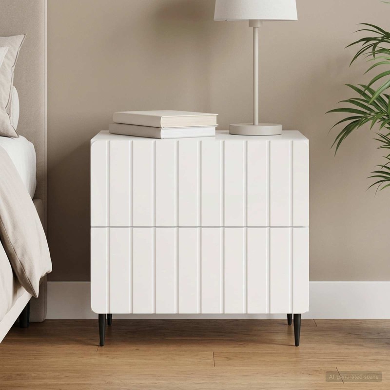 Cabinet de chevet Blanc brillant 62 x 34,5 x 49,5 cm 583153583153