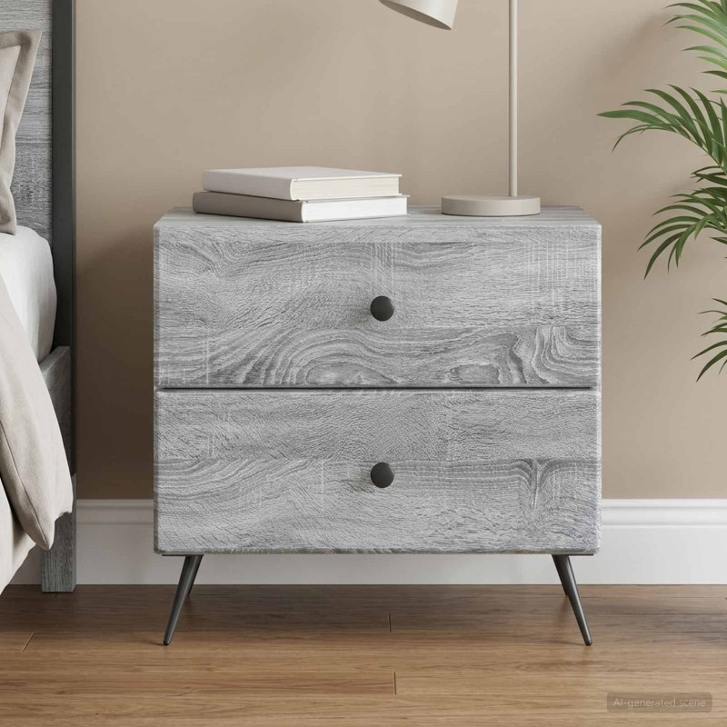 Cabinet de chevet avec tiroir Sonoma gris 62 x 34,5 x 47,5 cm 583156583156