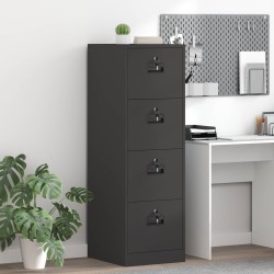 Cabinet de Dossier Noir 44 x 50 x 139 cm Acier Laminé à Froid 583161583161