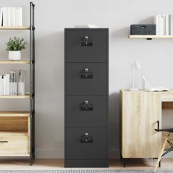 Cabinet de Dossier Noir 44 x 50 x 139 cm Acier Laminé à Froid 583161583161