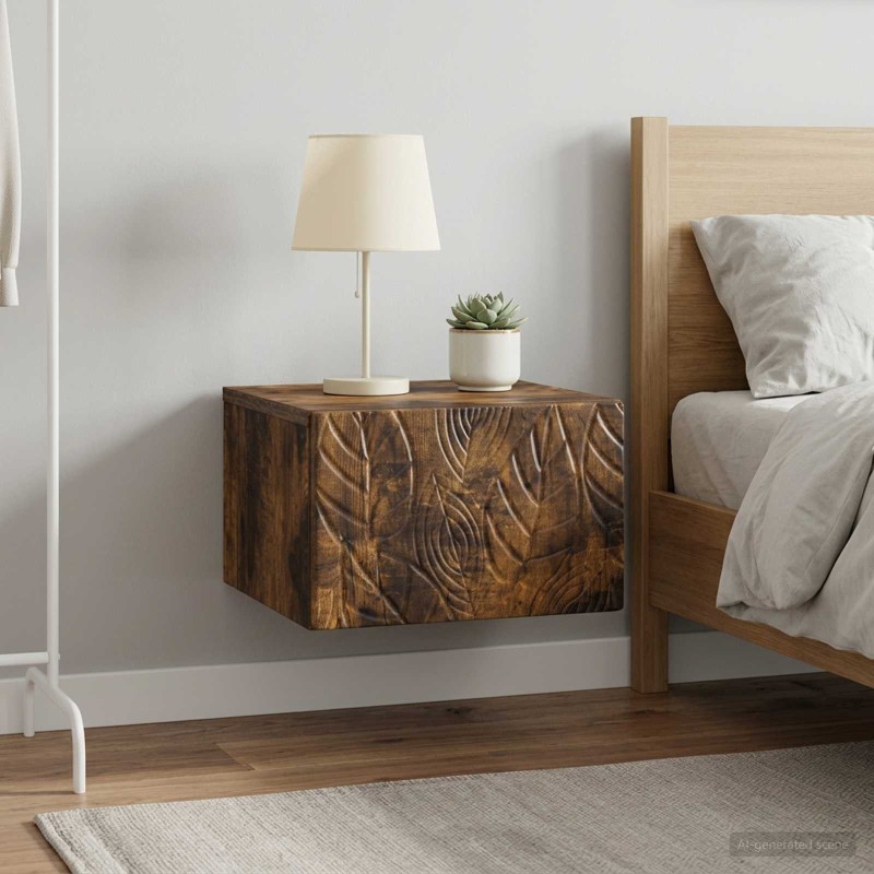 Cabinet de chevet mural 2 pcs Chêne fumé 49 x 34,5 x 20 cm 583162583162