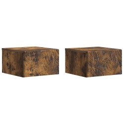 Cabinet de chevet mural 2 pcs Chêne fumé 49 x 34,5 x 20 cm 583162583162