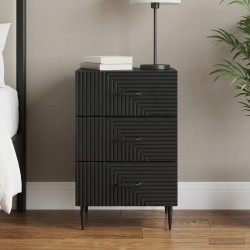 Cabinet de chevet Noir 43 x 41 x 66,5 cm Bois d'ingénierie 583164583164