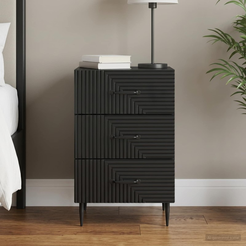 Cabinet de chevet Noir 43 x 41 x 66,5 cm Bois d'ingénierie 583164583164