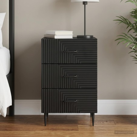 Cabinet de chevet Noir 43 x 41 x 66,5 cm Bois d'ingénierie 583164583164