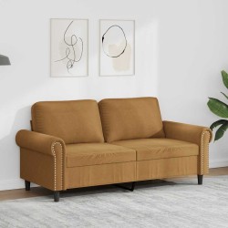 Canapé à 2 places Marron 140 cm Velours 583171583171