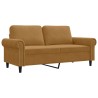 Canapé à 2 places Marron 140 cm Velours 583171583171